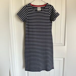 Joules Rivalie Dress in Navy and White Stripes, Size 4